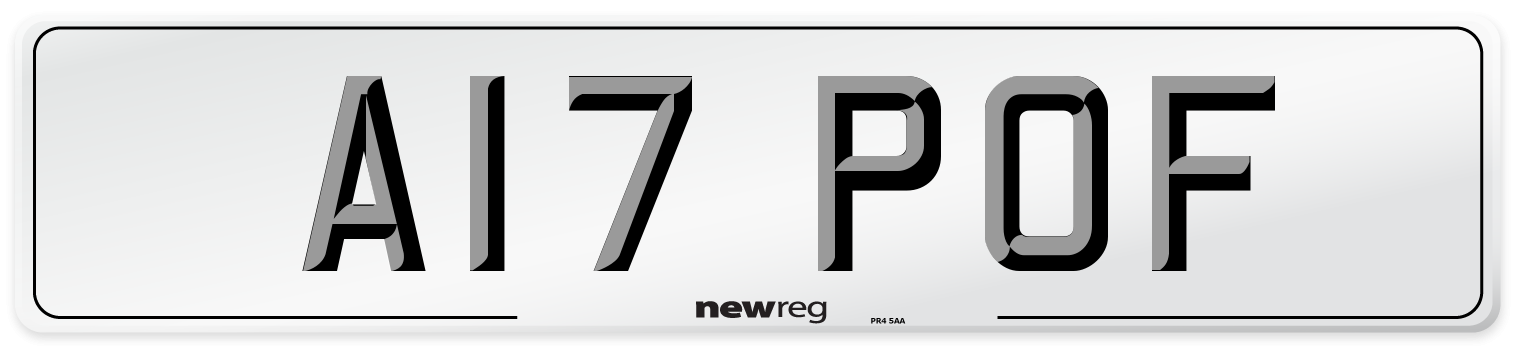 A17 POF Number Plate from New Reg